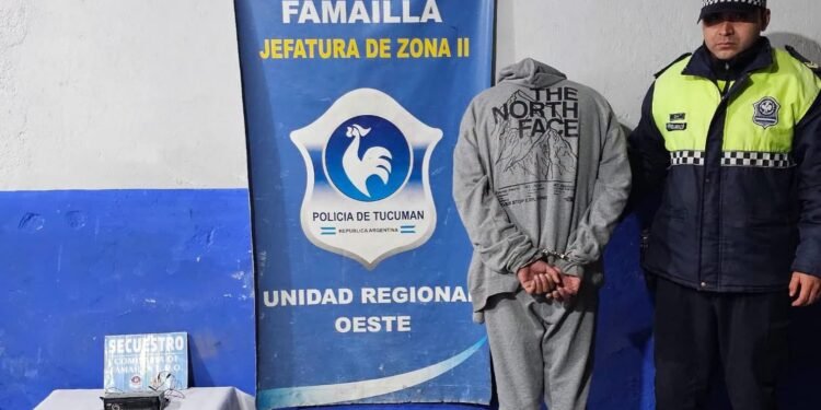 Lo detectaron por las cámaras y lo atraparon mientras robaba dentro de un auto en Famaillá