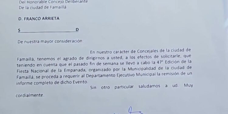 Tras la Fiesta de la Empanada, concejales solicitaron un informe completo al Ejecutivo municipal